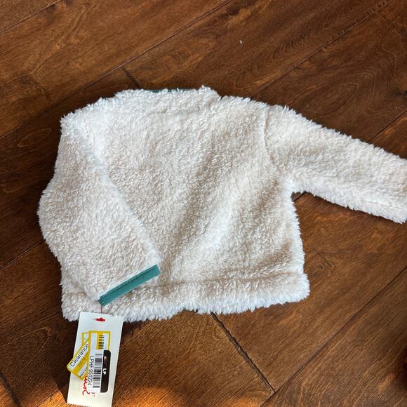 Cat and Jack Faux Shearlign Fur Jacket Newborn Beige Green NEW Soft Zip Up - Picture 5 of 5